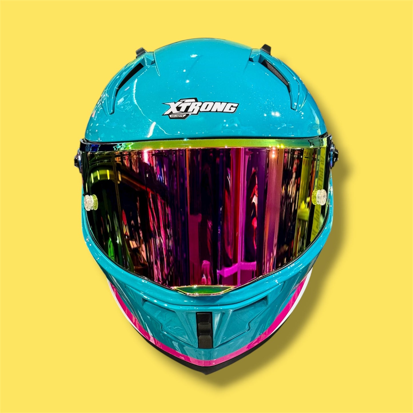 CASCO XTRONG 352 R1 GLOW AZUL/BLANCO