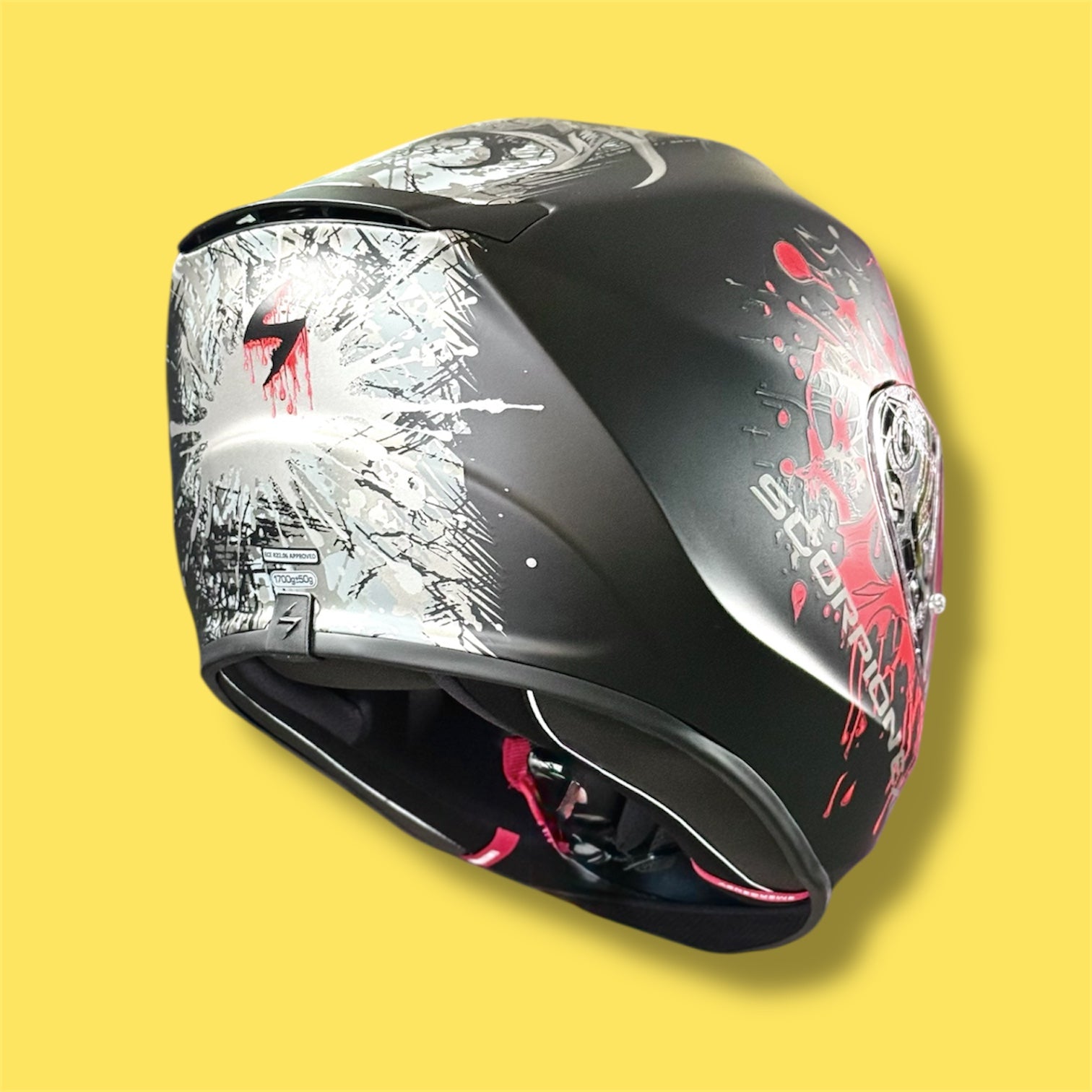 CASCO SCORPION EXO 391 FULL FACE WOLF SILVER RED