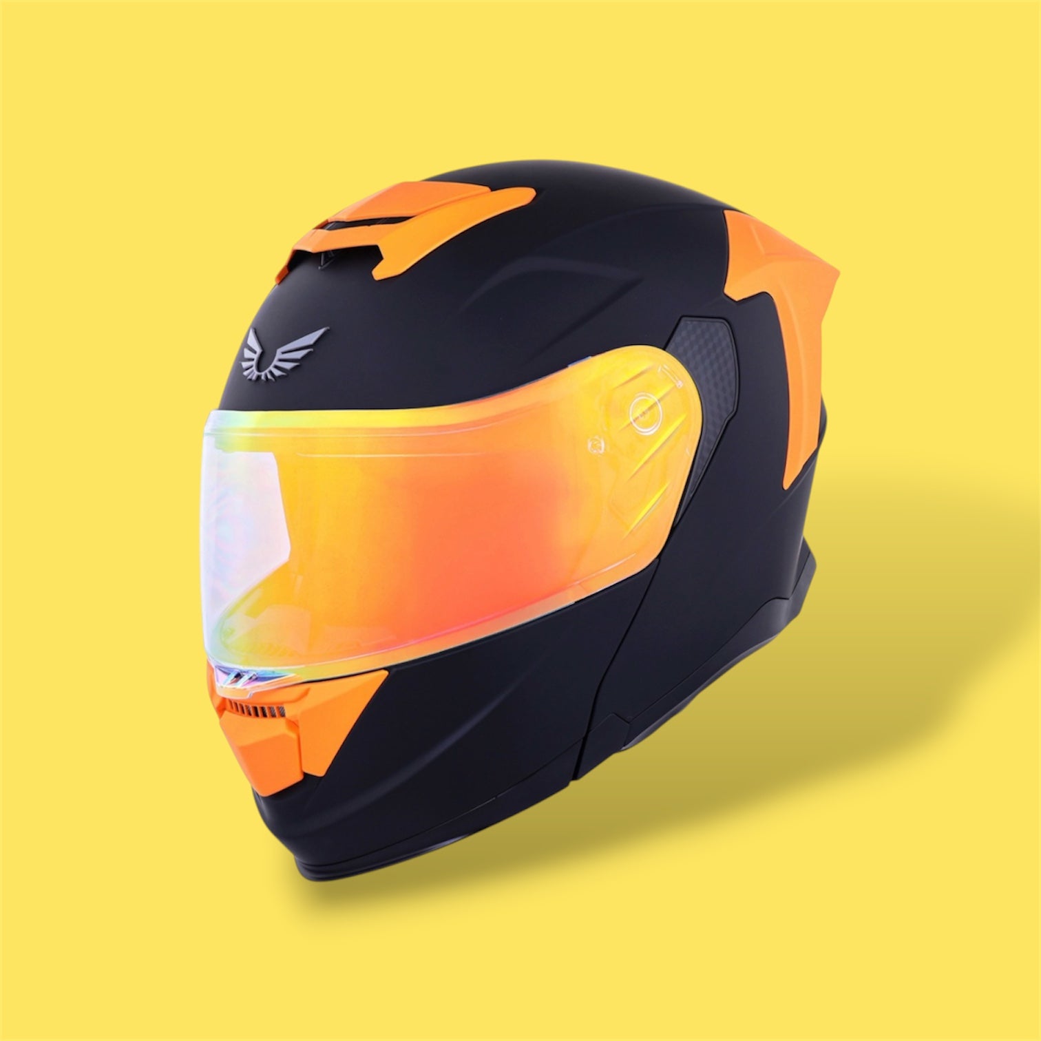 CASCO BKR APOLO NEGRO MATE MICA NARANJA + MICA