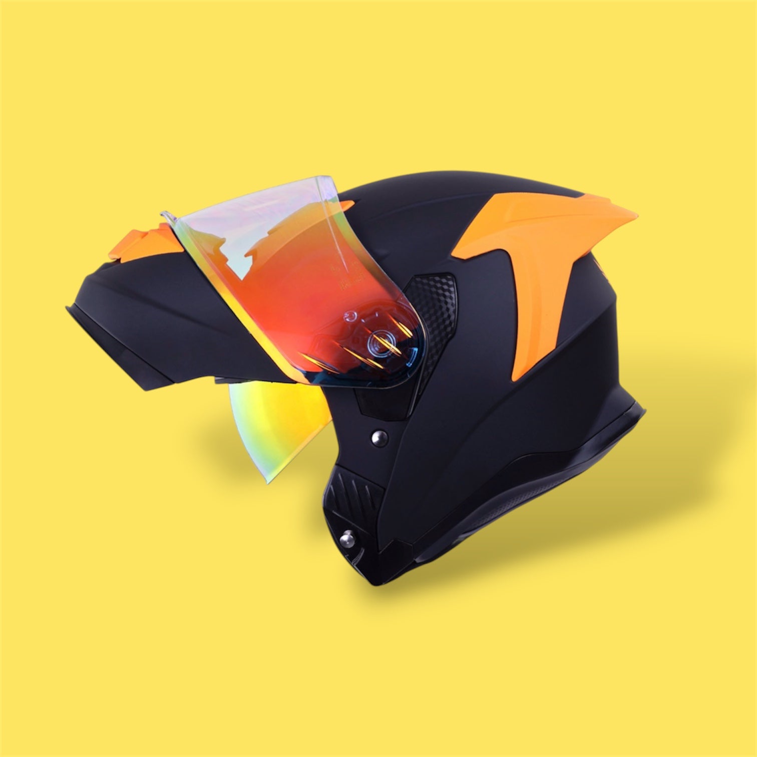 CASCO BKR APOLO NEGRO MATE MICA NARANJA + MICA