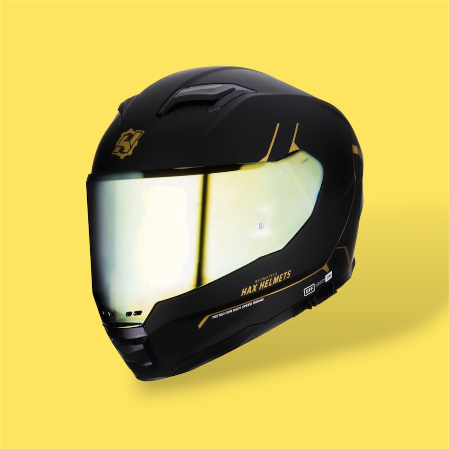 CASCO HAX FORCE SOLID NEGRO DORADO