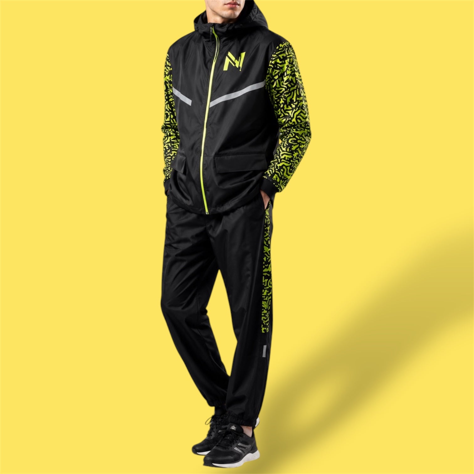 Traje Impermeable Noss N-100 Urban Rider Negro/Verde