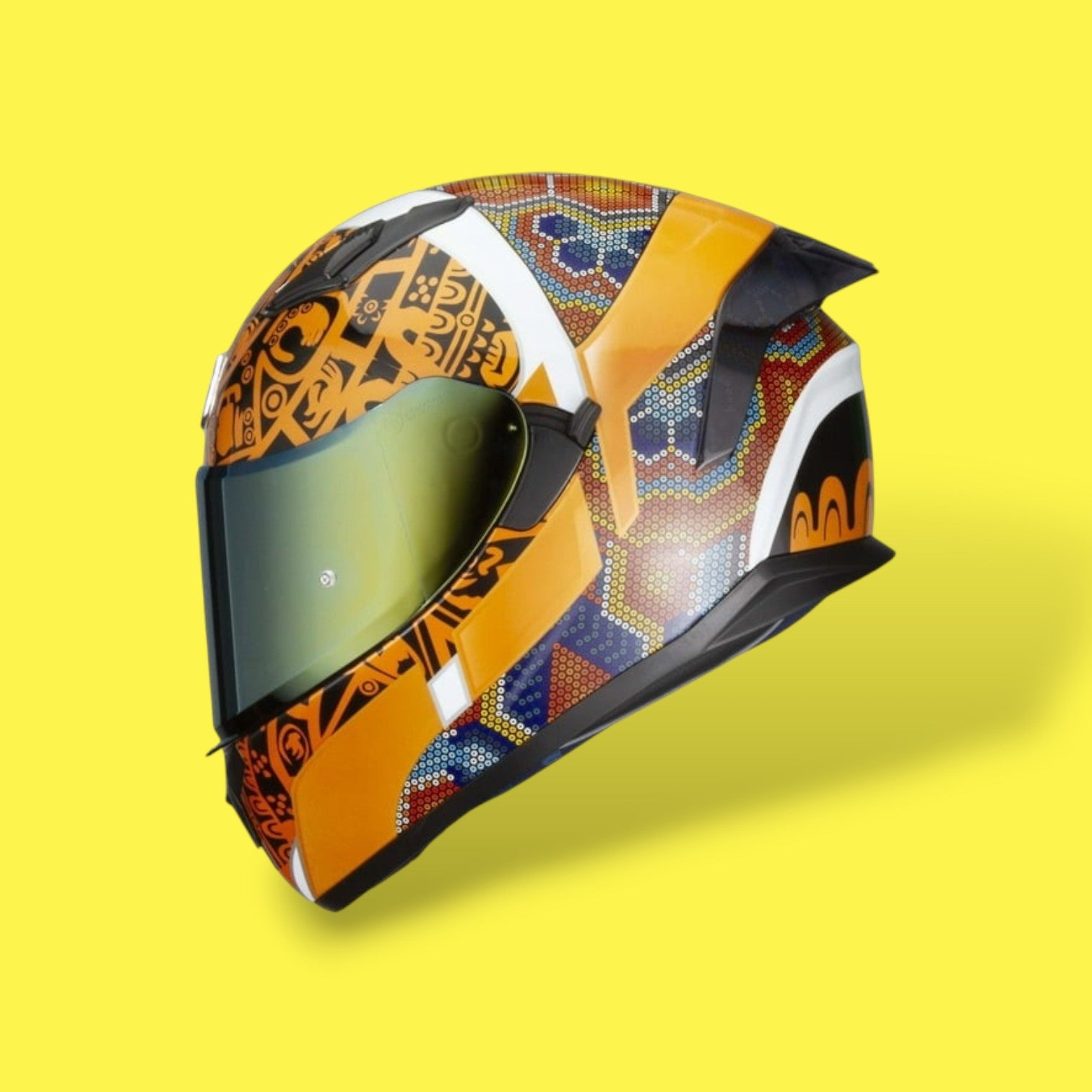 CASCO INTEGRAL HAX OBSIDIAN HUICHOL NEGRO / DORADO BRILLO