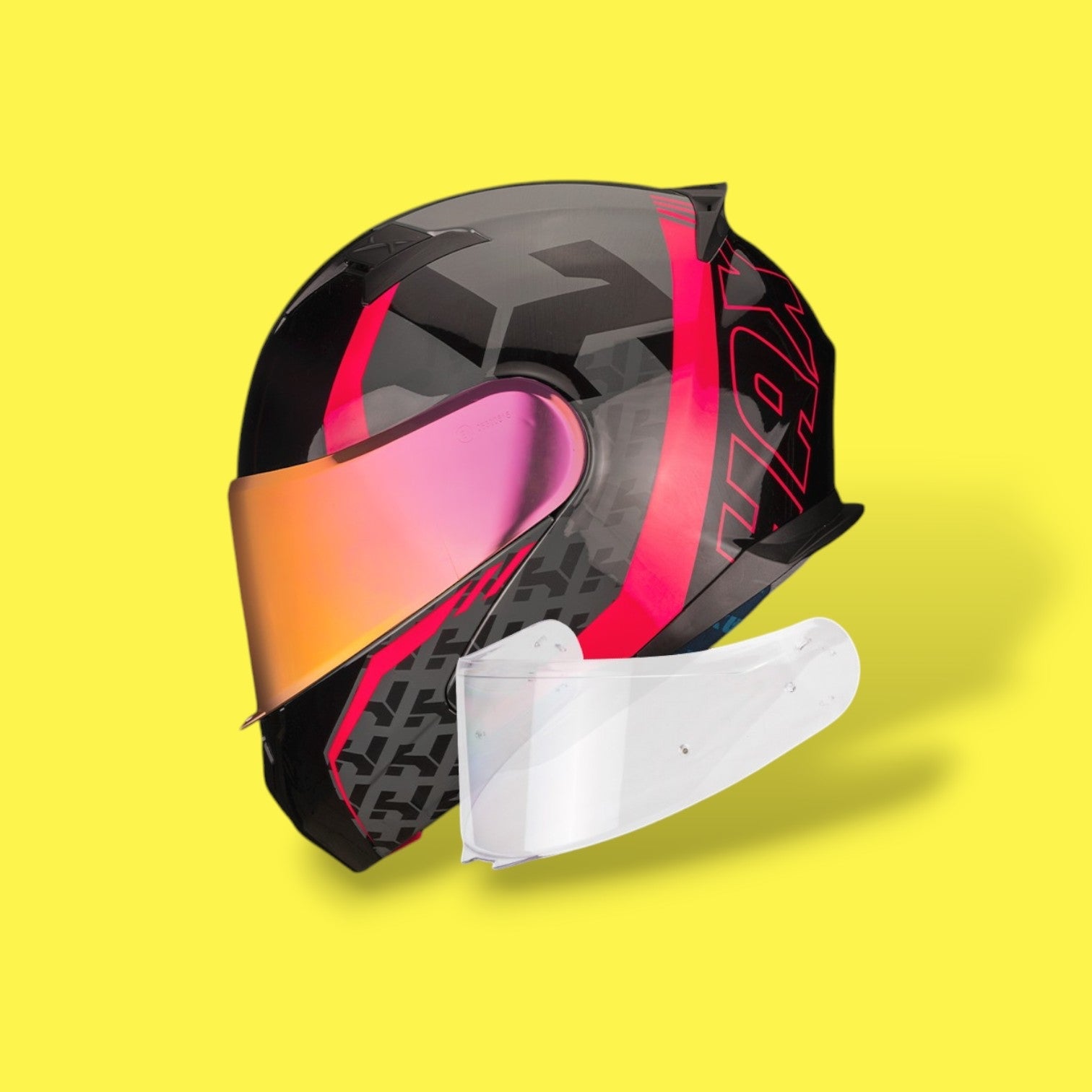 CASCO HAX AMATISTA ABATIBLE WIND NEGRO ROJO BRILLO