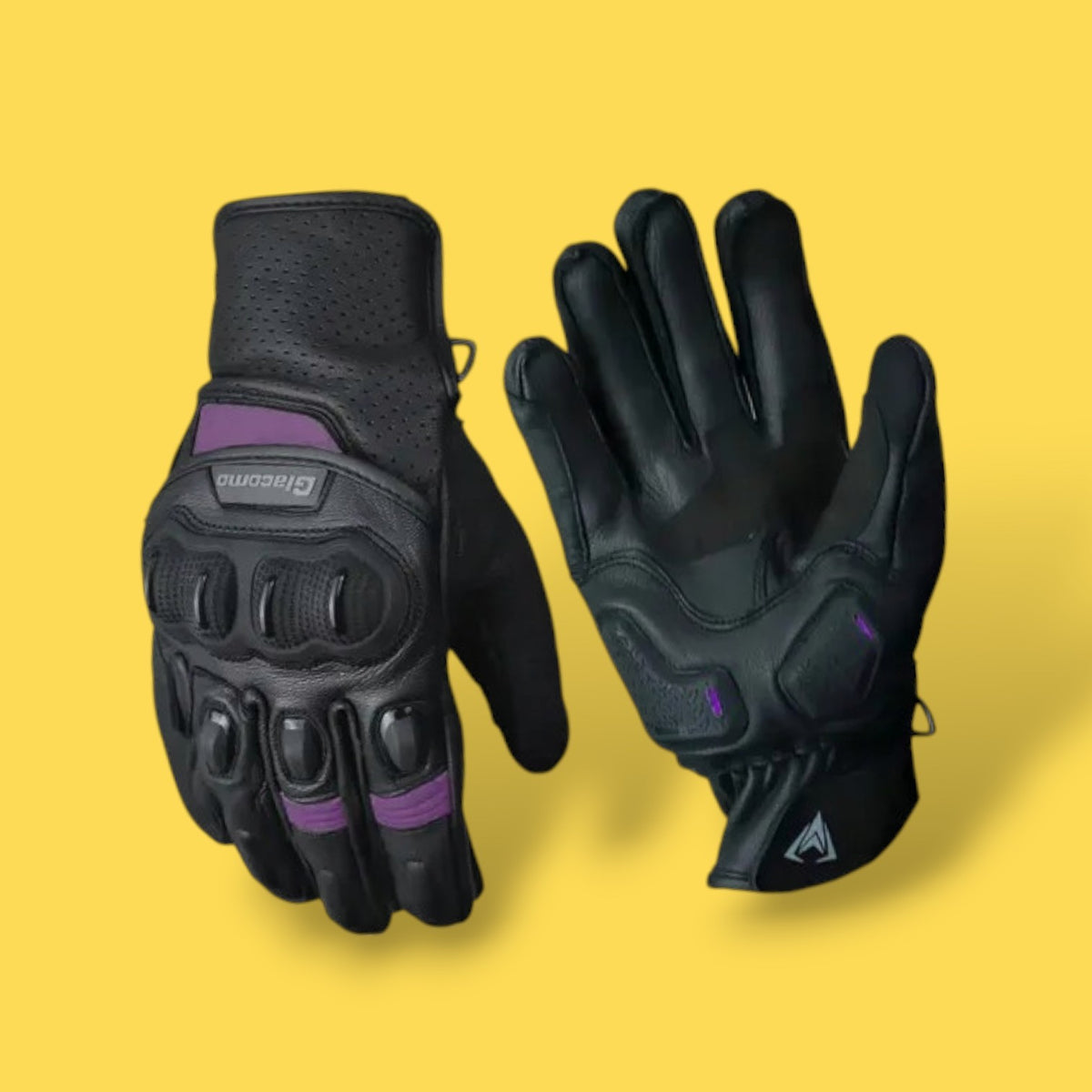 GUANTE GIACOMO CUERO STREET RACER MORADO NEGRO