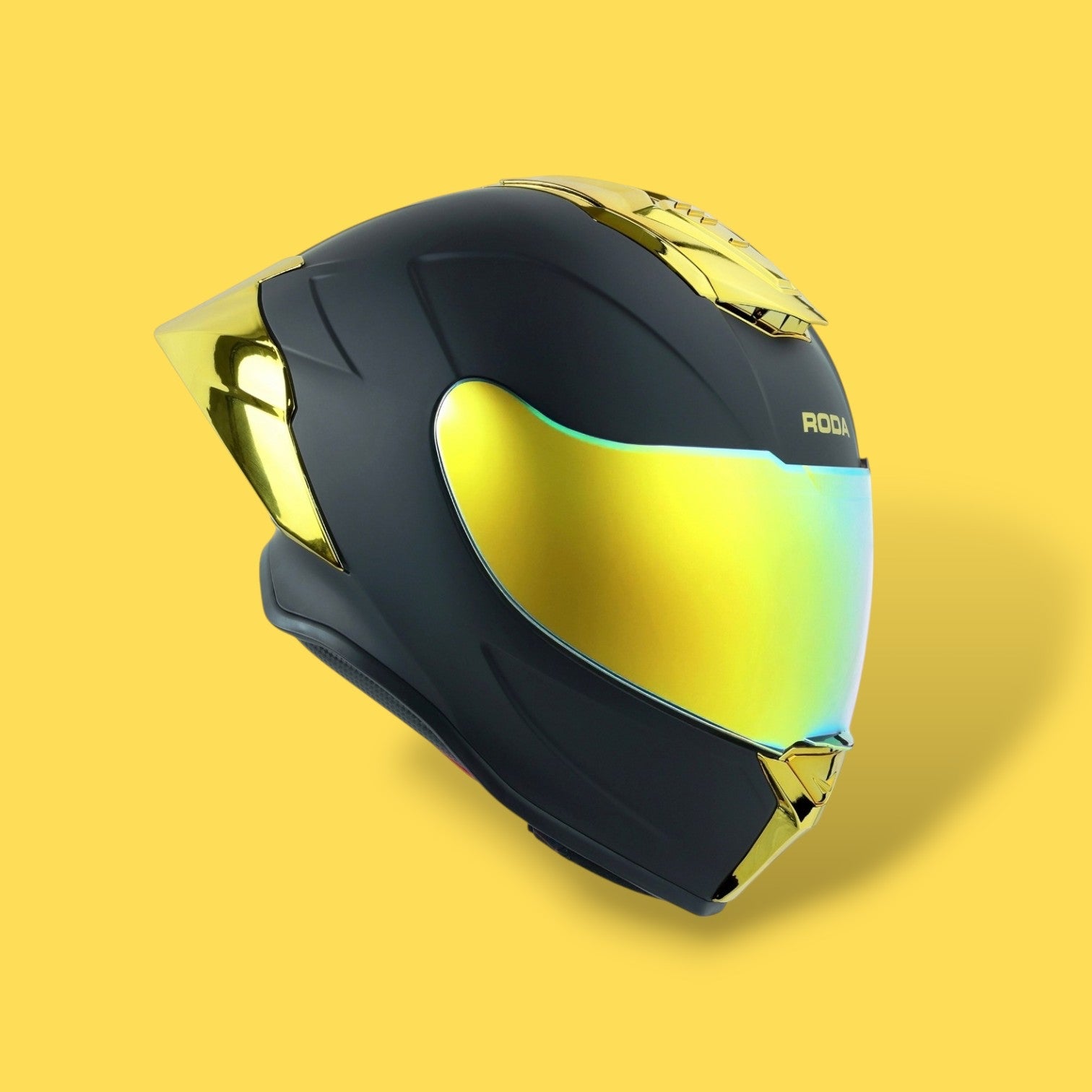 CASCO RODA BEAST COURSE NEGRO MATE ALERÓN DORADO