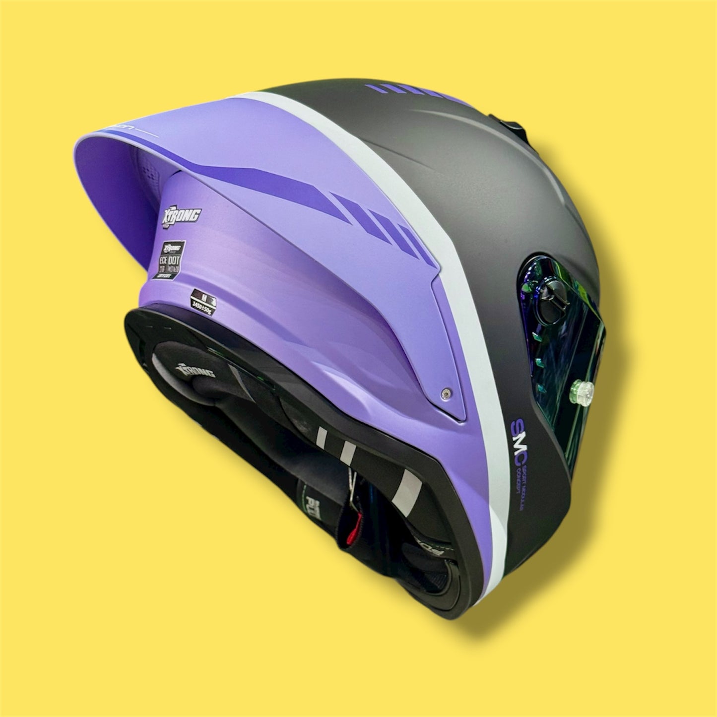 CASCO XTRONG 352 R1 GLOW NEGRO/MORADO