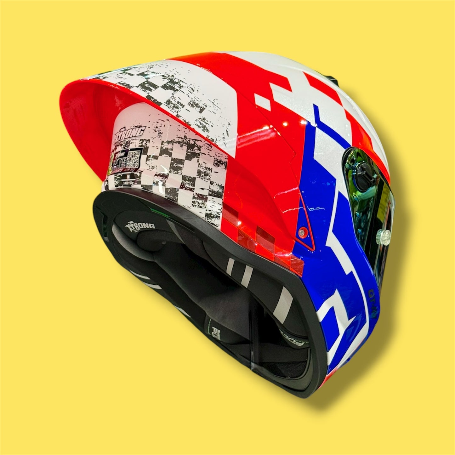 CASCO XTRONG 352 R1 GRID ROJO/AZUL