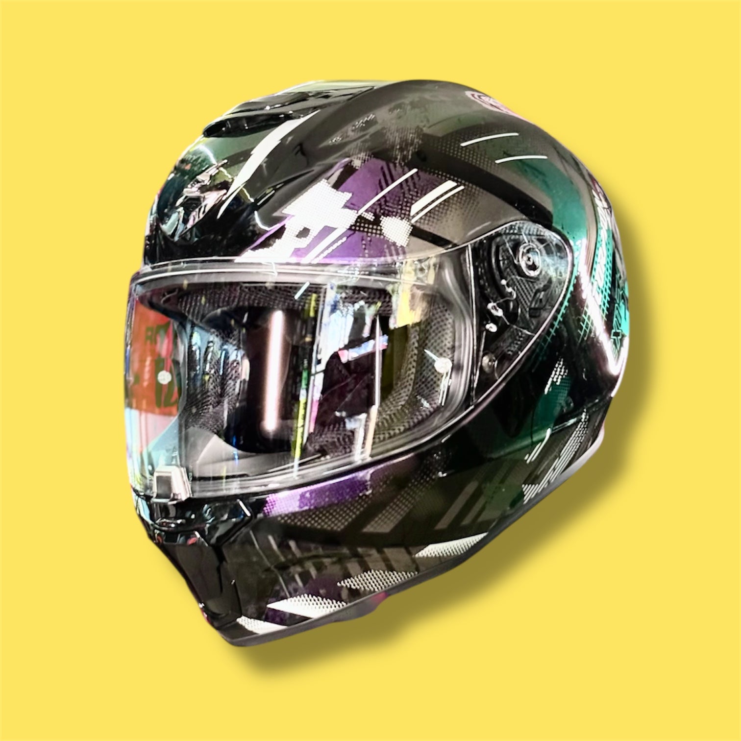 CASCO SCORPION EXO 391 FULL FACE CLUTTER BLACK CHAMALEON