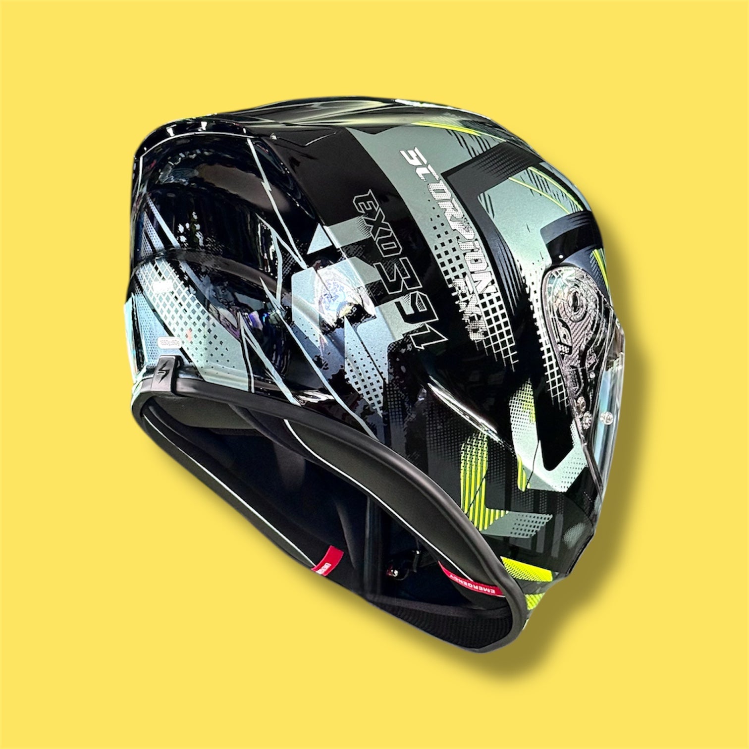 CASCO SCORPION EXO 391 FULL FACE CLUTTER NEON