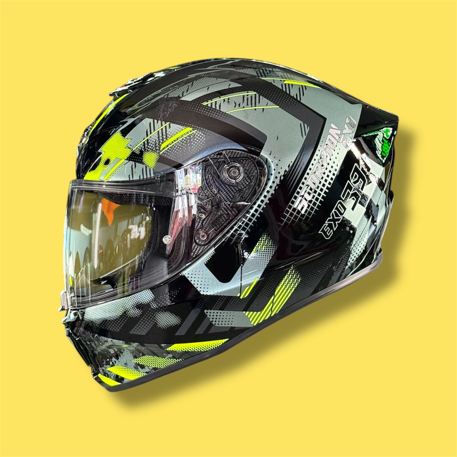 CASCO SCORPION EXO 391 FULL FACE CLUTTER NEON
