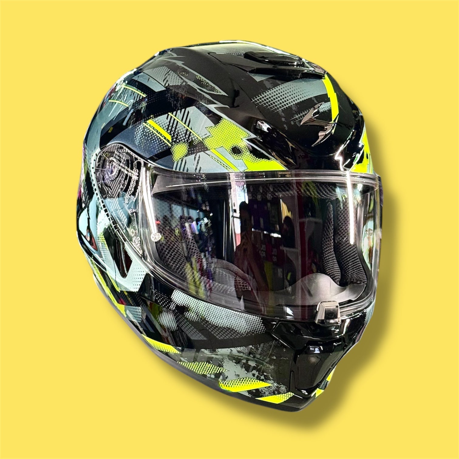 CASCO SCORPION EXO 391 FULL FACE CLUTTER NEON