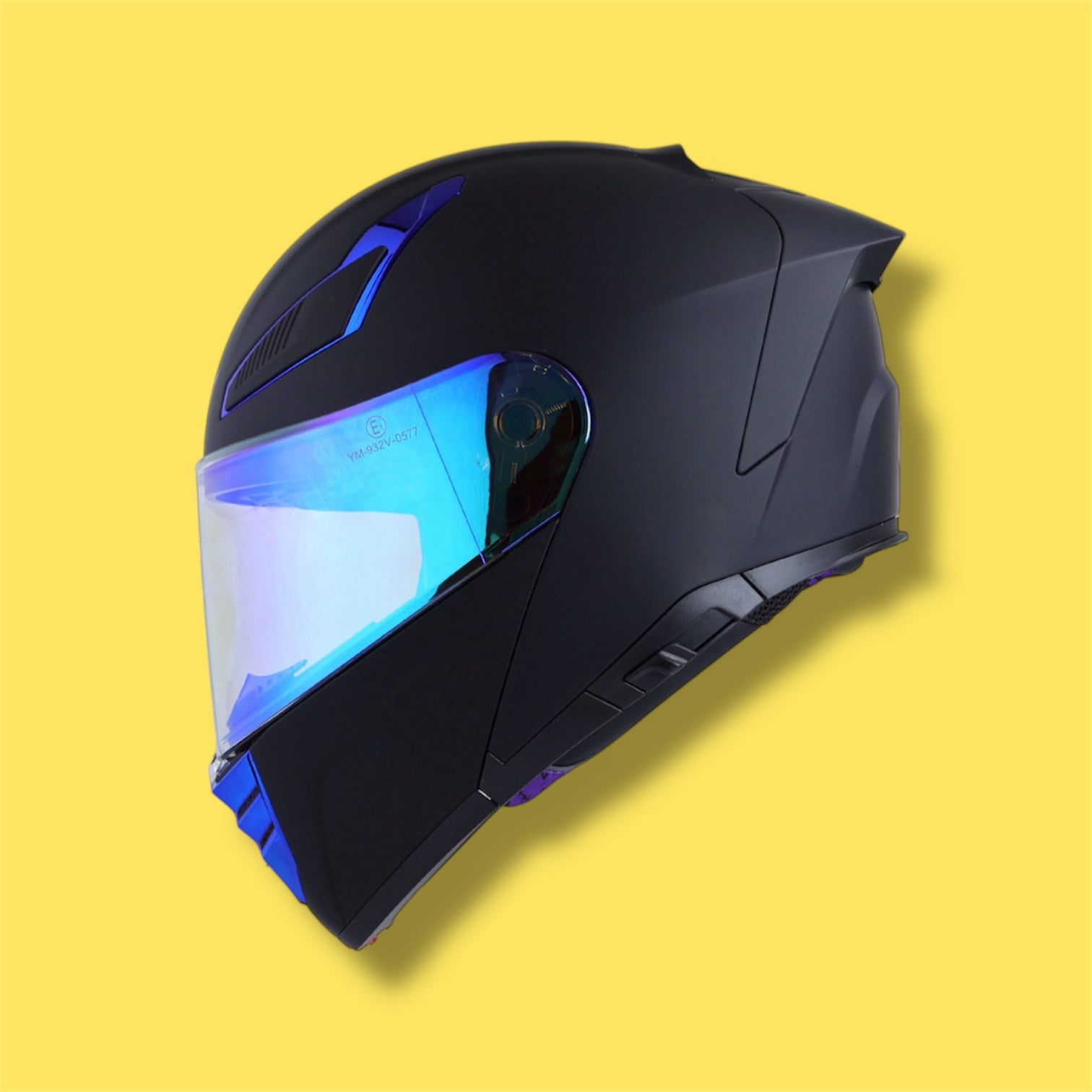 CASCO BKR RAVEN NEGRO MICA AZUL ABATIBLE SVS