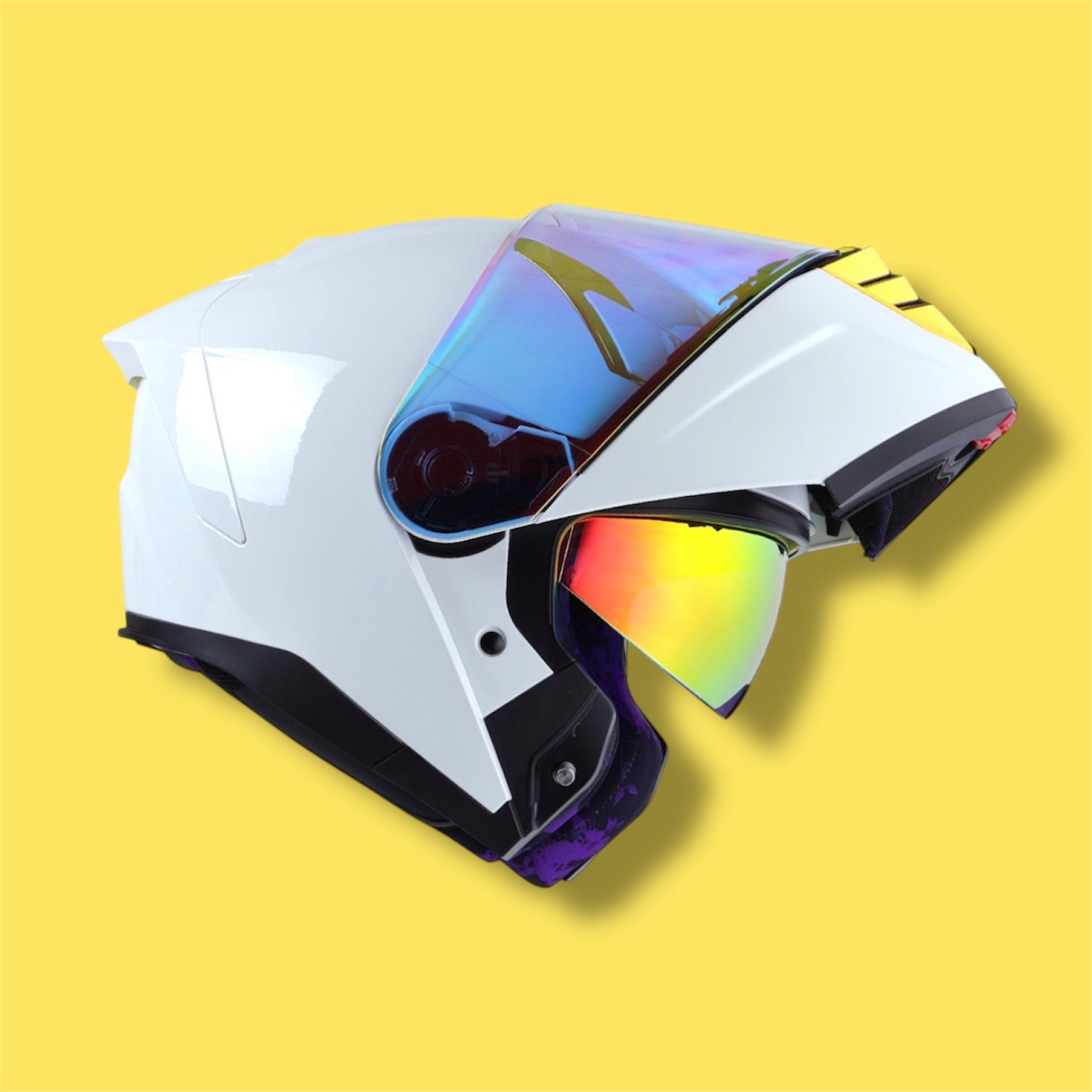 CASCO BKR RAVEN BLANCO MICA DORADA ABATIBLE SVS