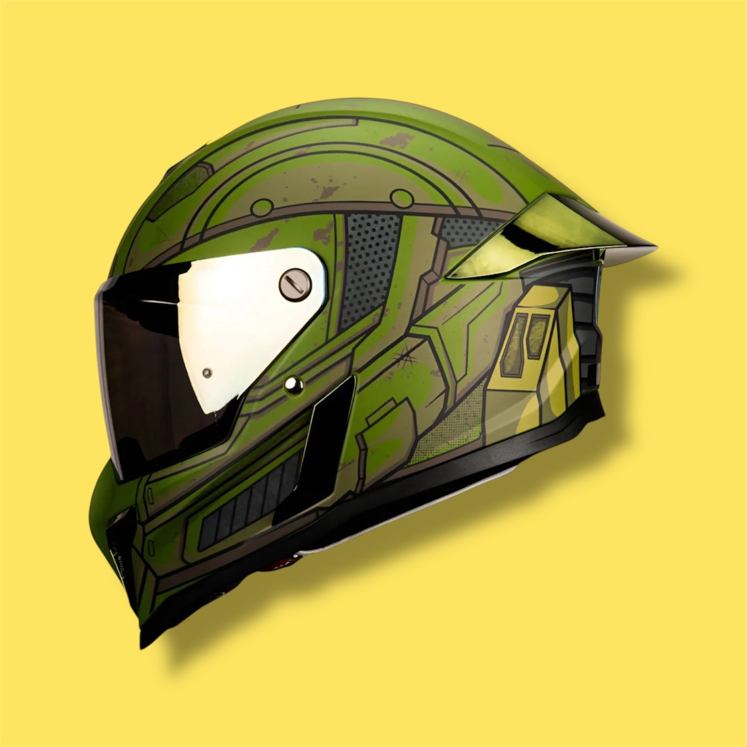 CASCO HAX INTEGRAL BLACK PEARL SPARTAN VERDE MATE