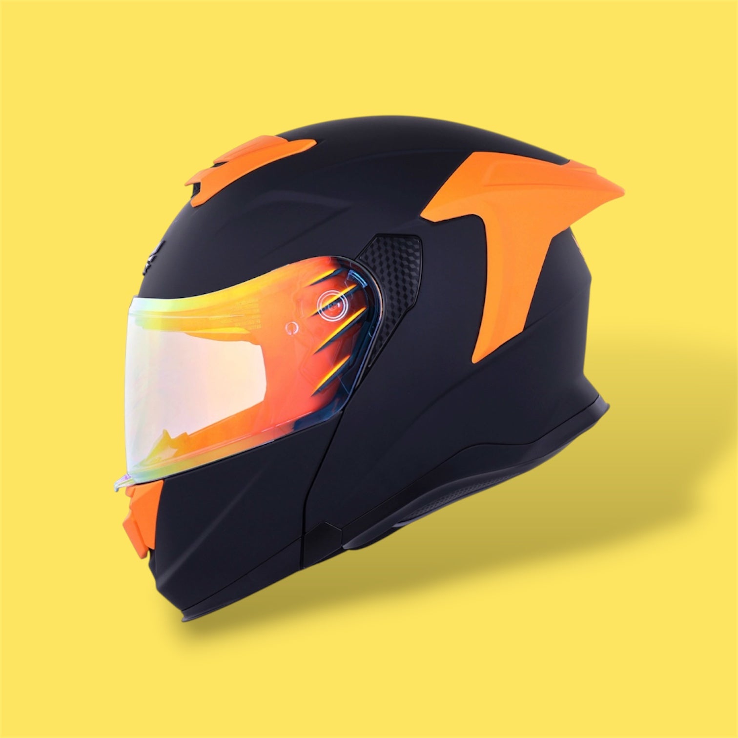 CASCO BKR APOLO NEGRO MATE MICA NARANJA + MICA