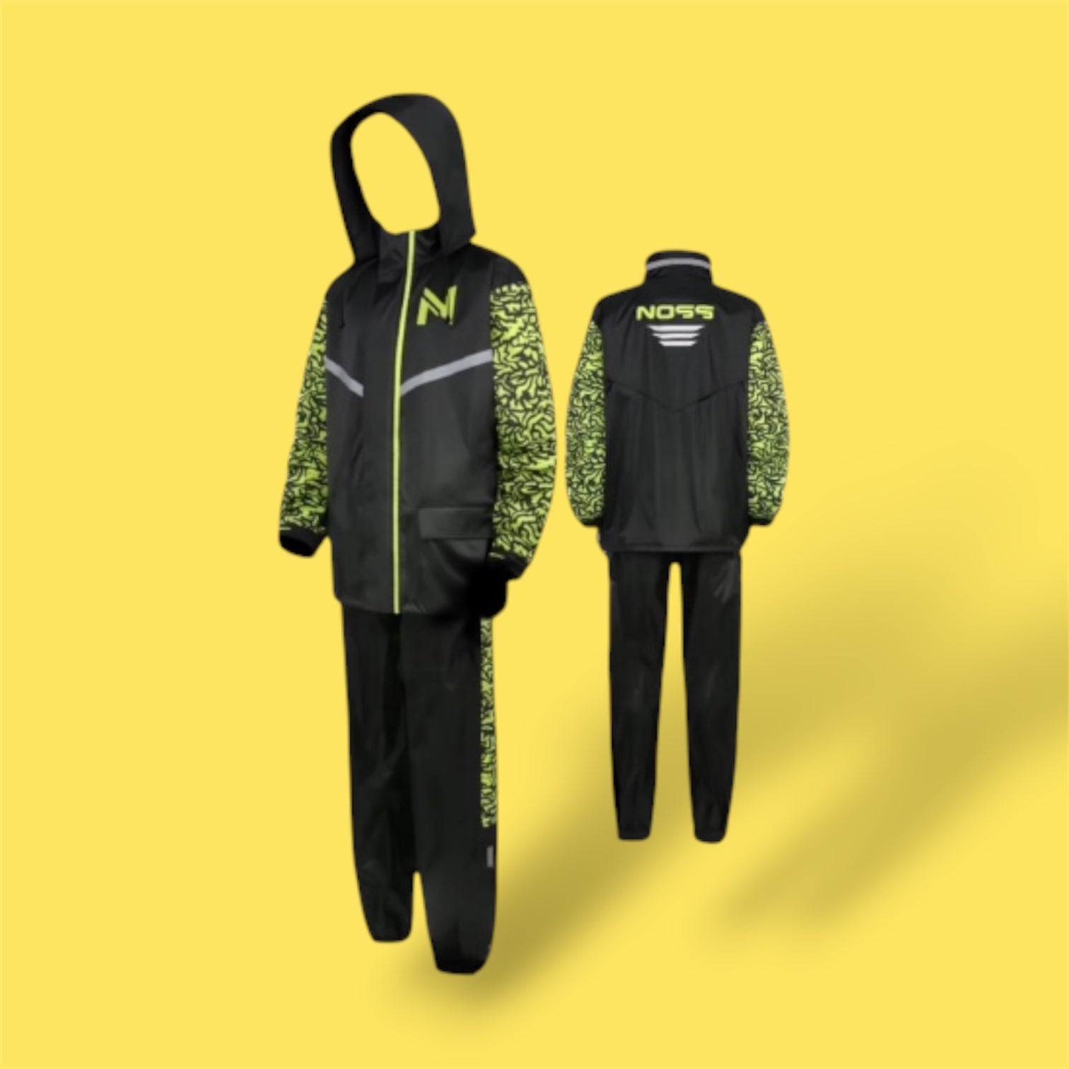 Traje Impermeable Noss N-100 Urban Rider Negro/Verde