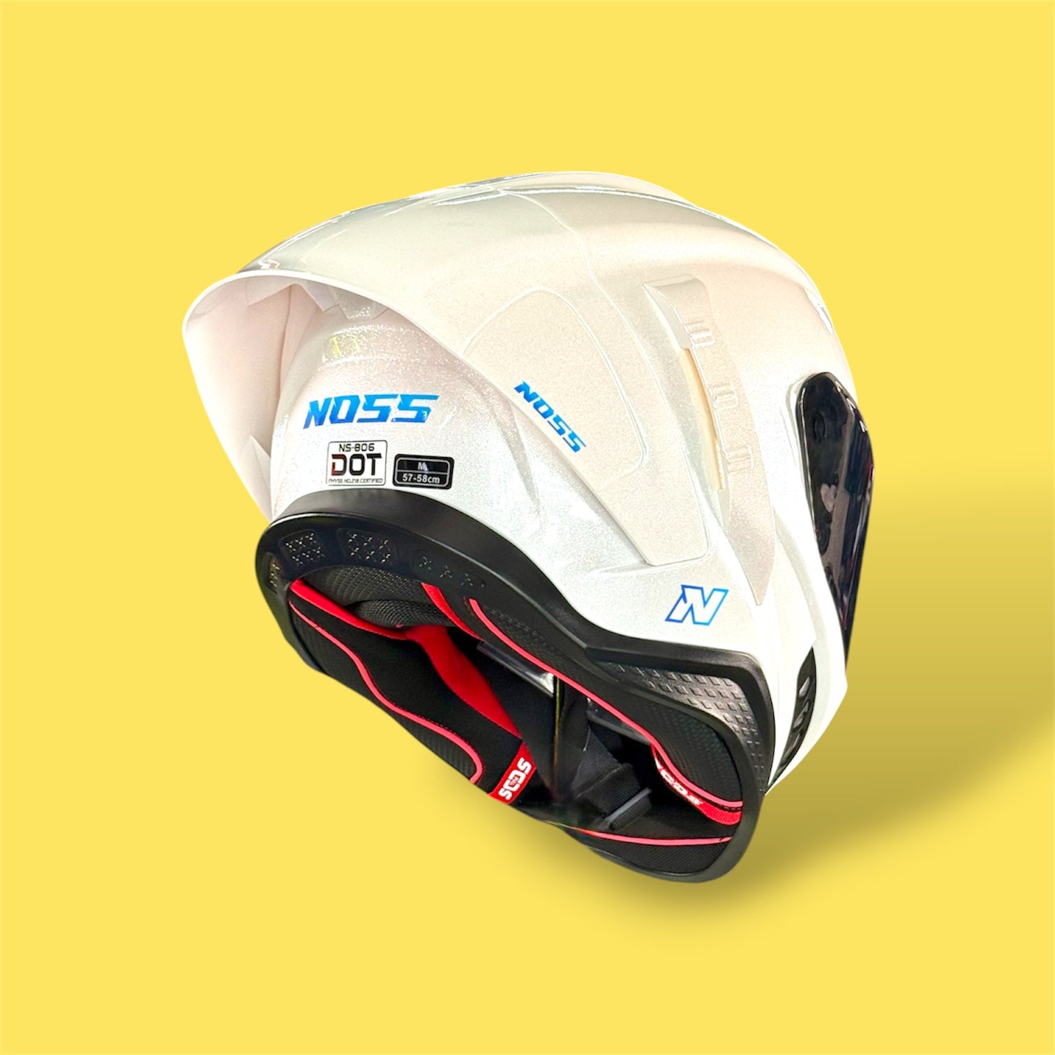 Casco NOSS NS-806S Diamante Blanco Gloss