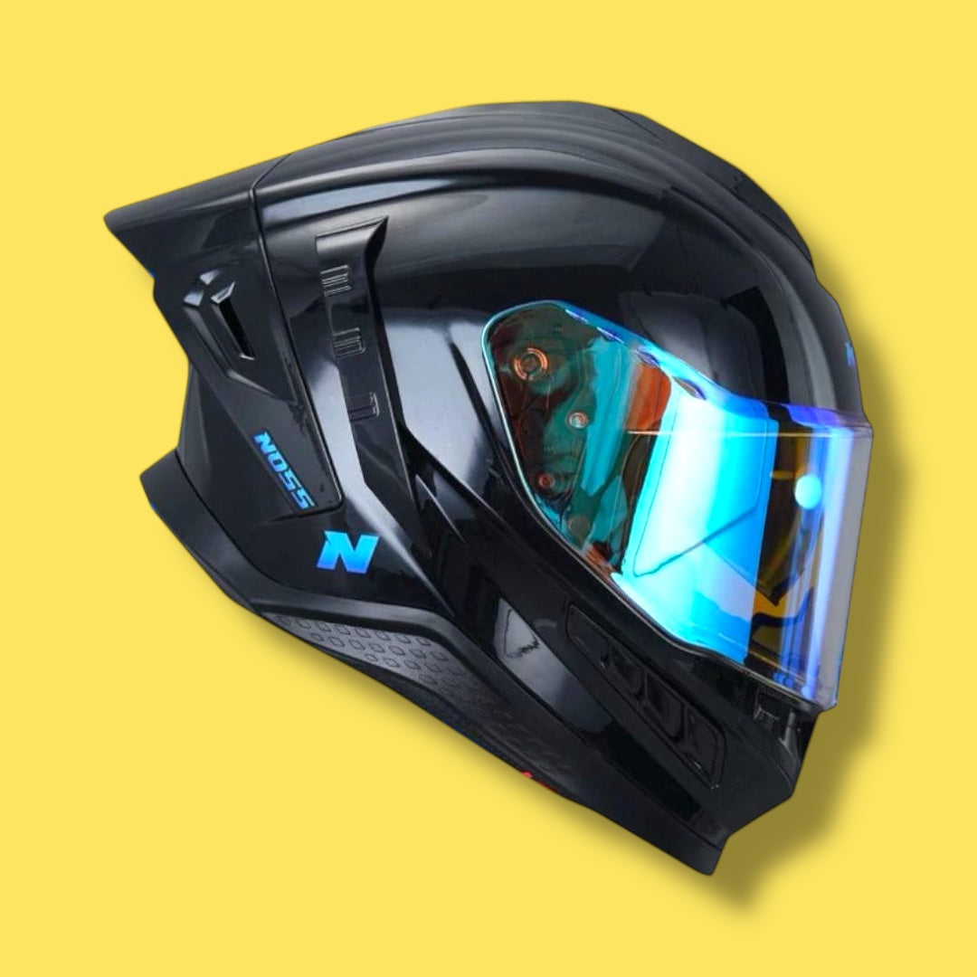 CASCO NOSS NS-806 SOLID NEGRO BRILLO