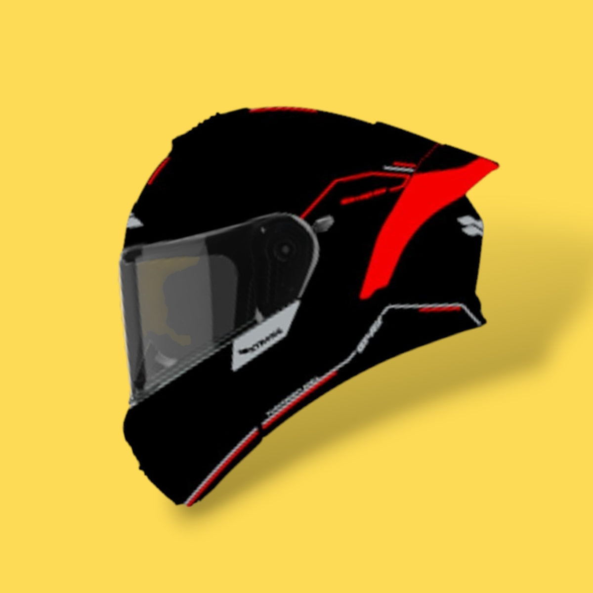 CASCO XTRONG XTR128 PHANTOM SOLID NEGRO ROJO BRILLO