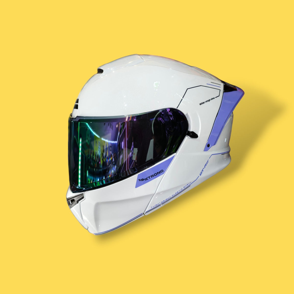 CASCO XTRONG XTR128 PHANTOM SOLID BLANCO MORADO BRILLO
